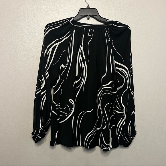 Nine West Womens XXL Black and White Swirl Blouse - Picture 5 of 5